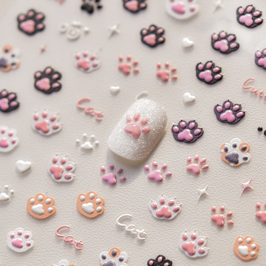 Cat Claw Bark - Leuke Jelly Roze Kat Pootafdruk Nagelsticker