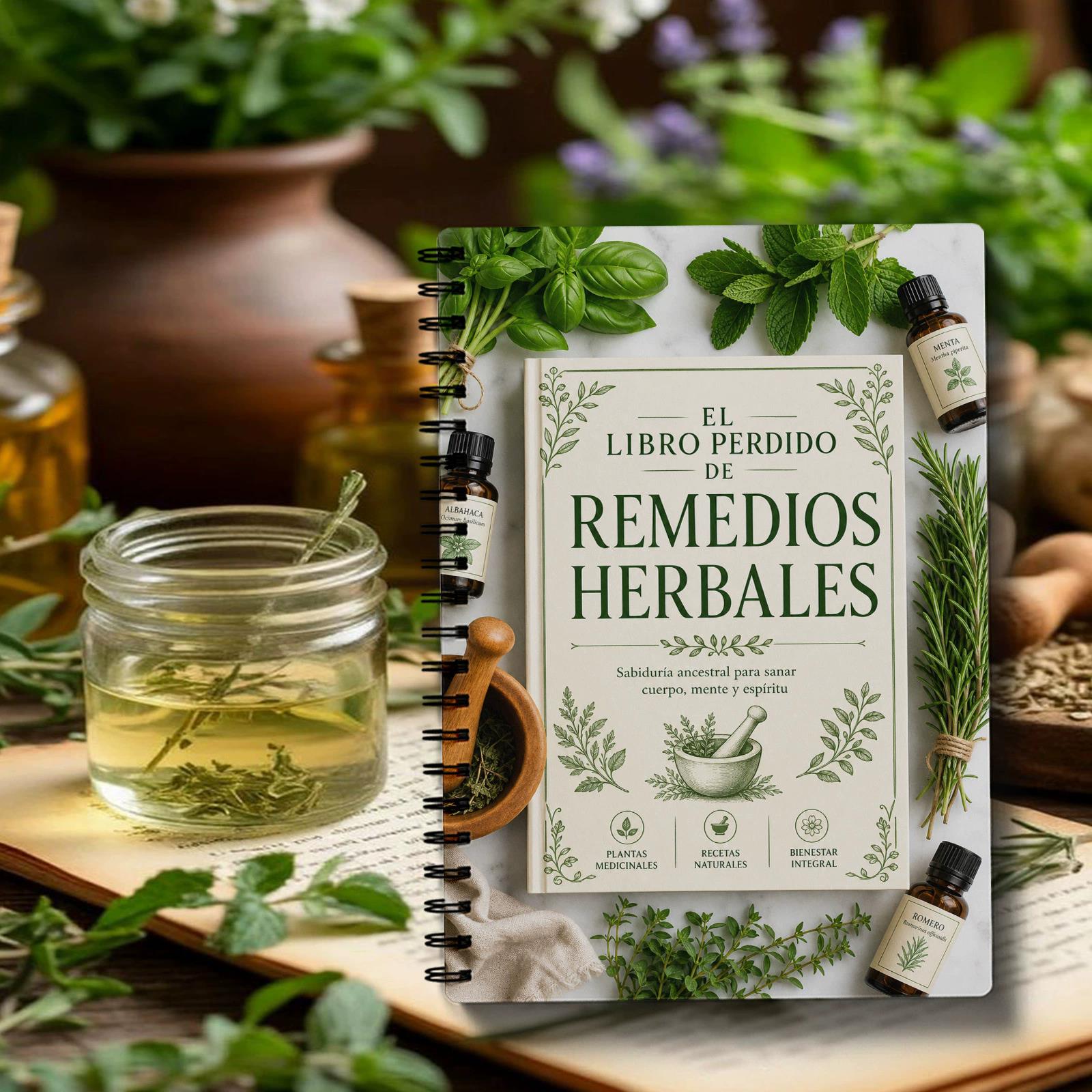 Herbal Wellness Recipes - El Libro Perdido Spiral Notebook -