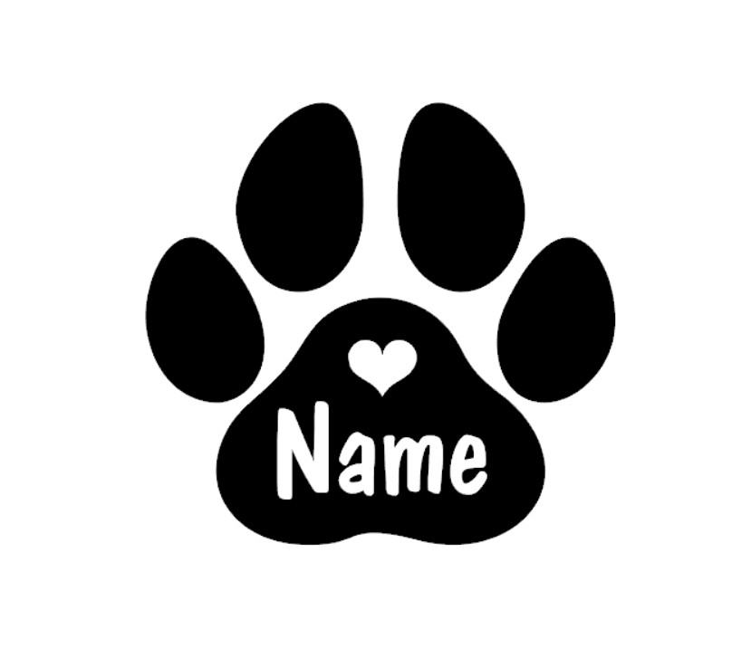 Cat Claw Bark - 2 stuks gepersonaliseerde pootafdruk met naamsticker